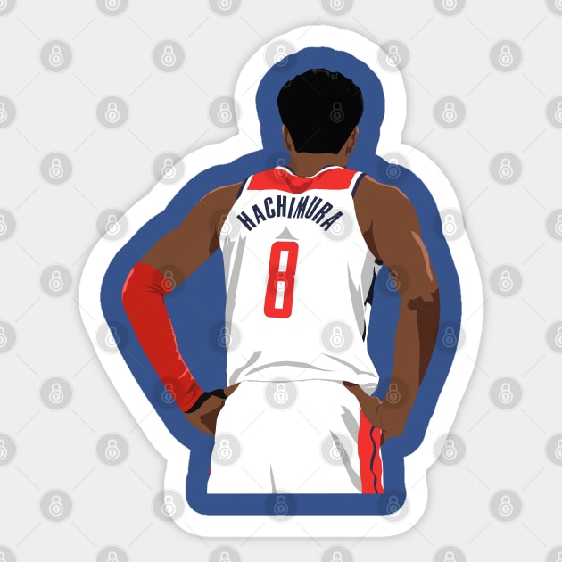 Rui Hachimura Back-To Sticker by rattraptees